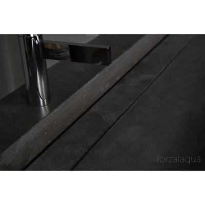 Forzalaqua Stockholm lavabo 120,5x51,5x9cm Rectangulaire 2 trous de robinet Pierre naturelle Pierre bleue adoucie